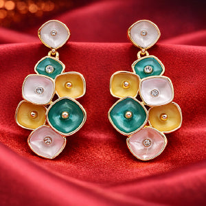 Floral Enamel Earrings