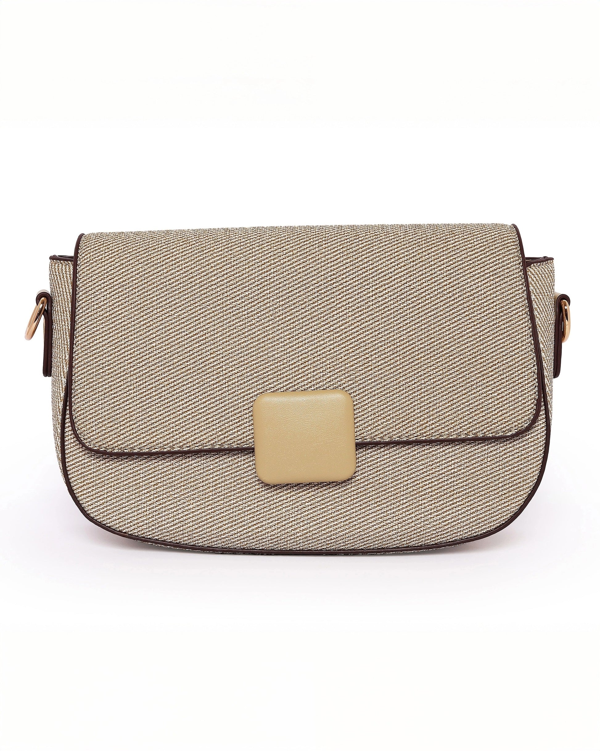 The Contemporary Classic: Textured Shoulder Bag | Beige