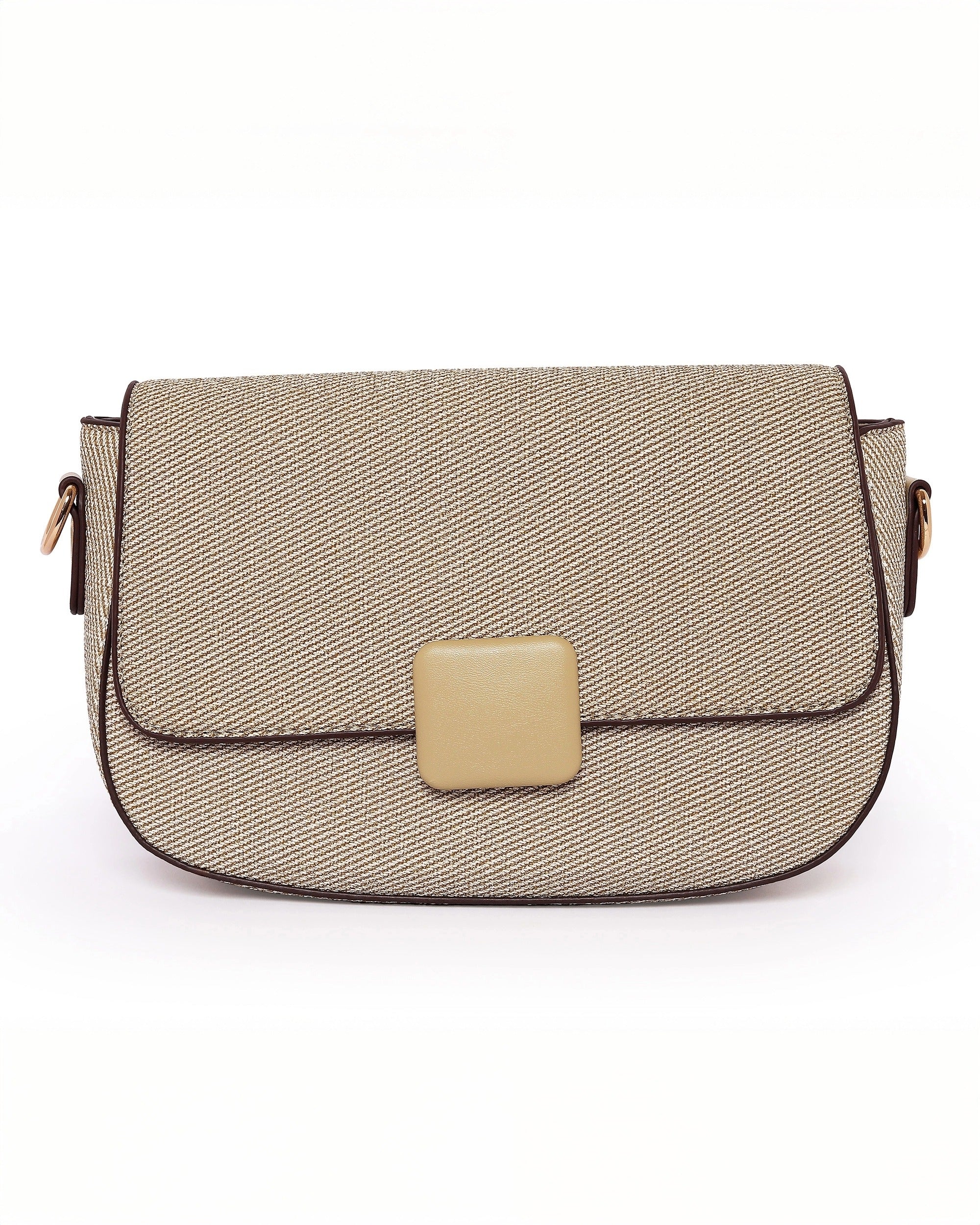 The Contemporary Classic: Textured Shoulder Bag | Beige