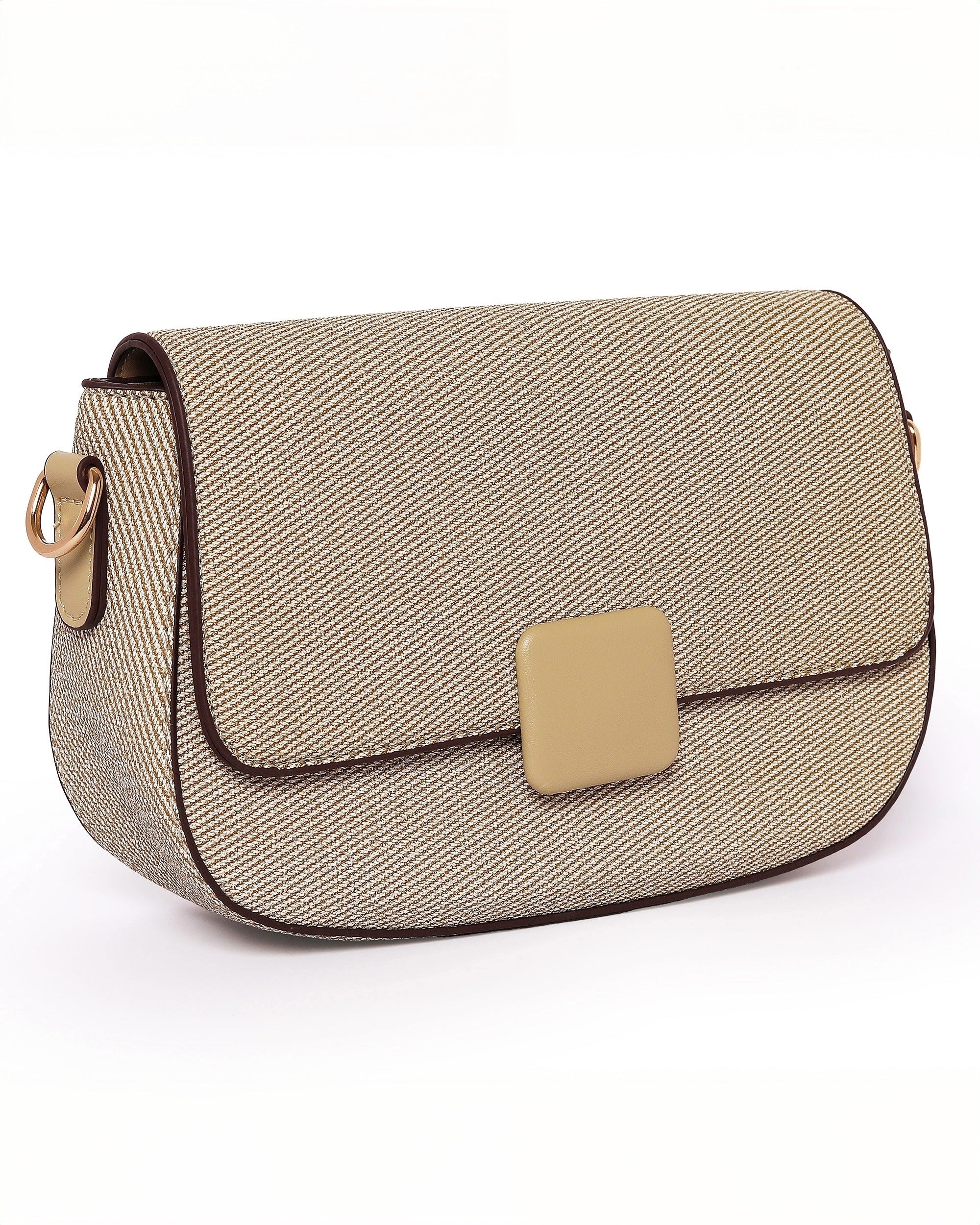 The Contemporary Classic: Textured Shoulder Bag | Beige