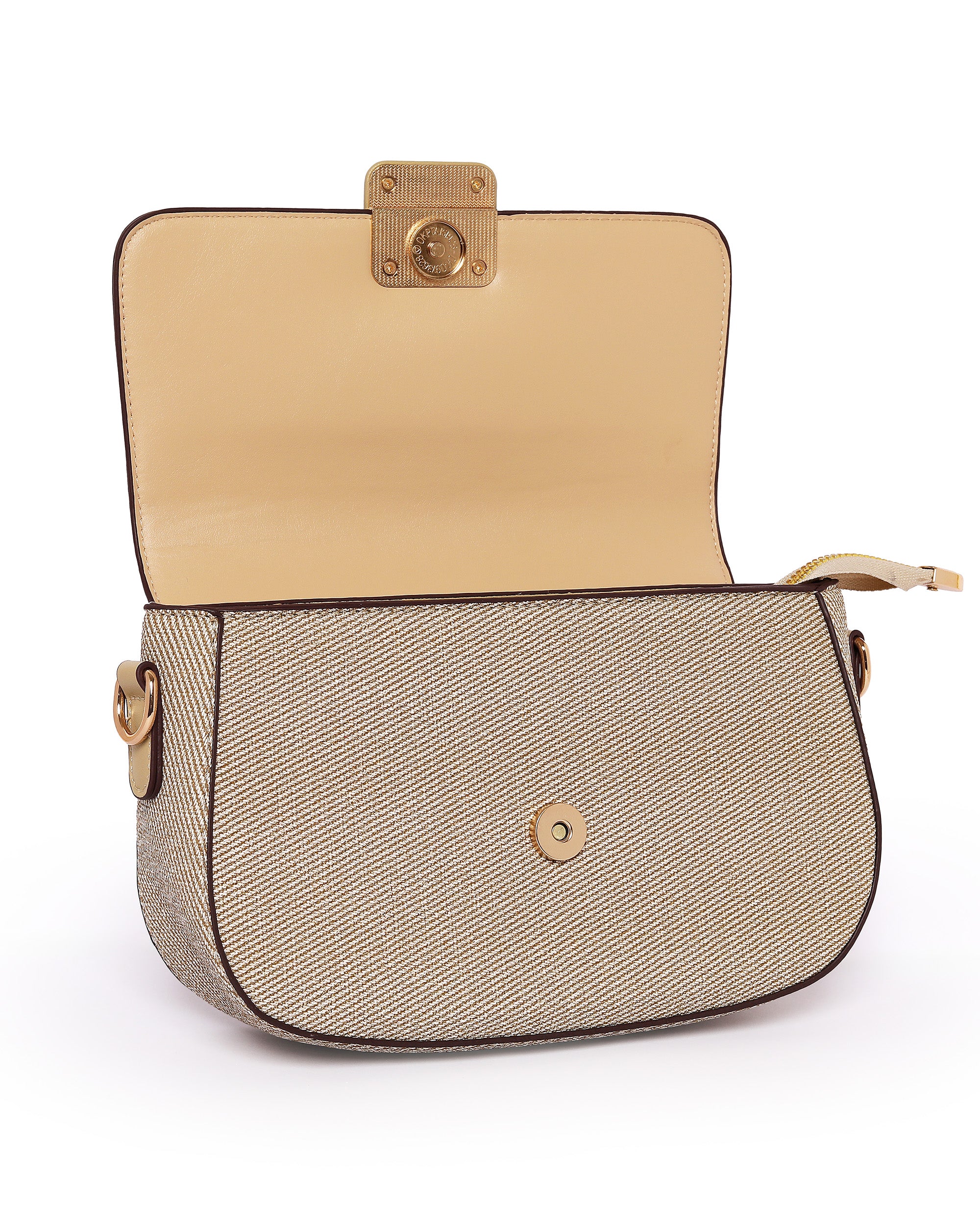 The Contemporary Classic: Textured Shoulder Bag | Beige
