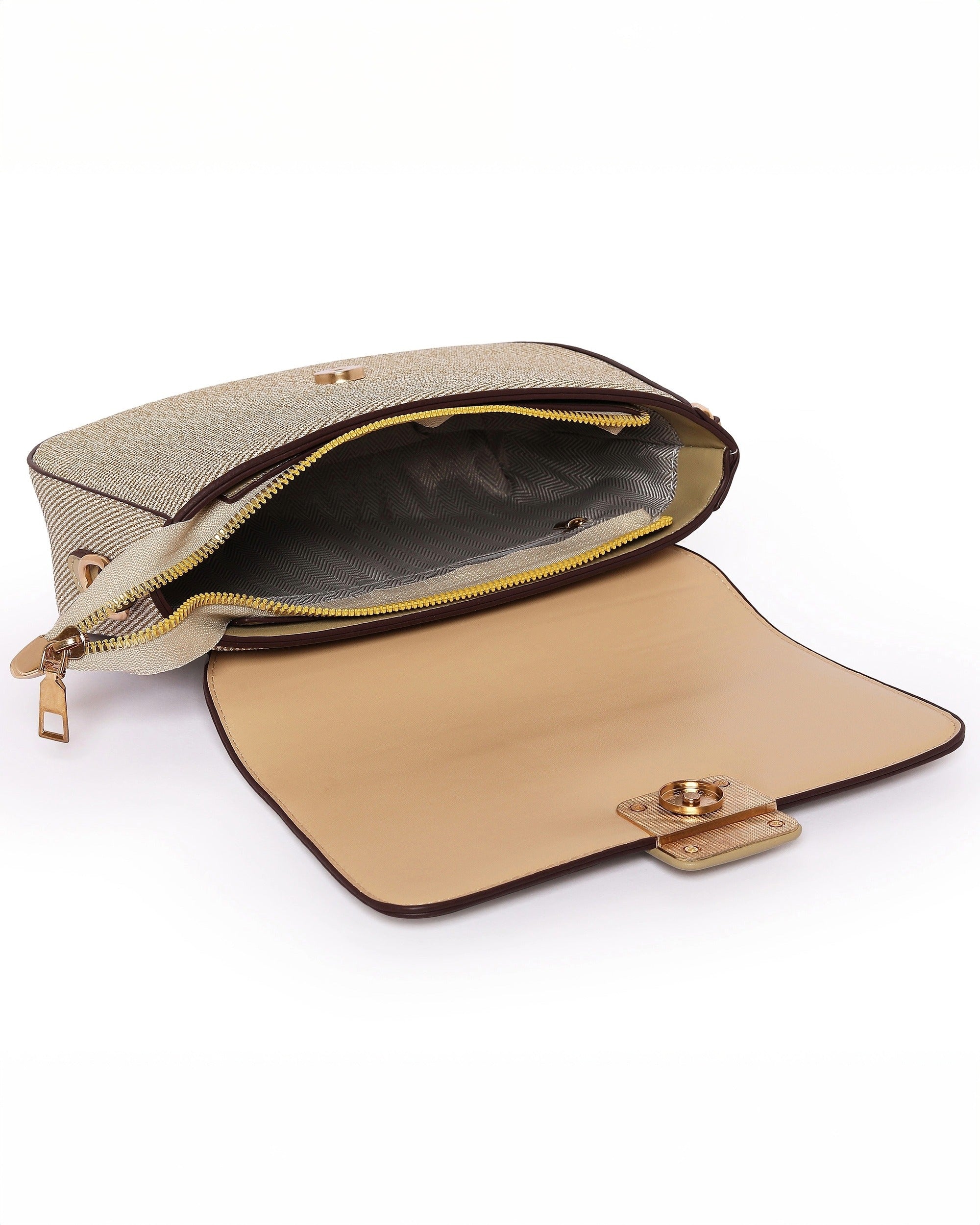 The Contemporary Classic: Textured Shoulder Bag | Beige