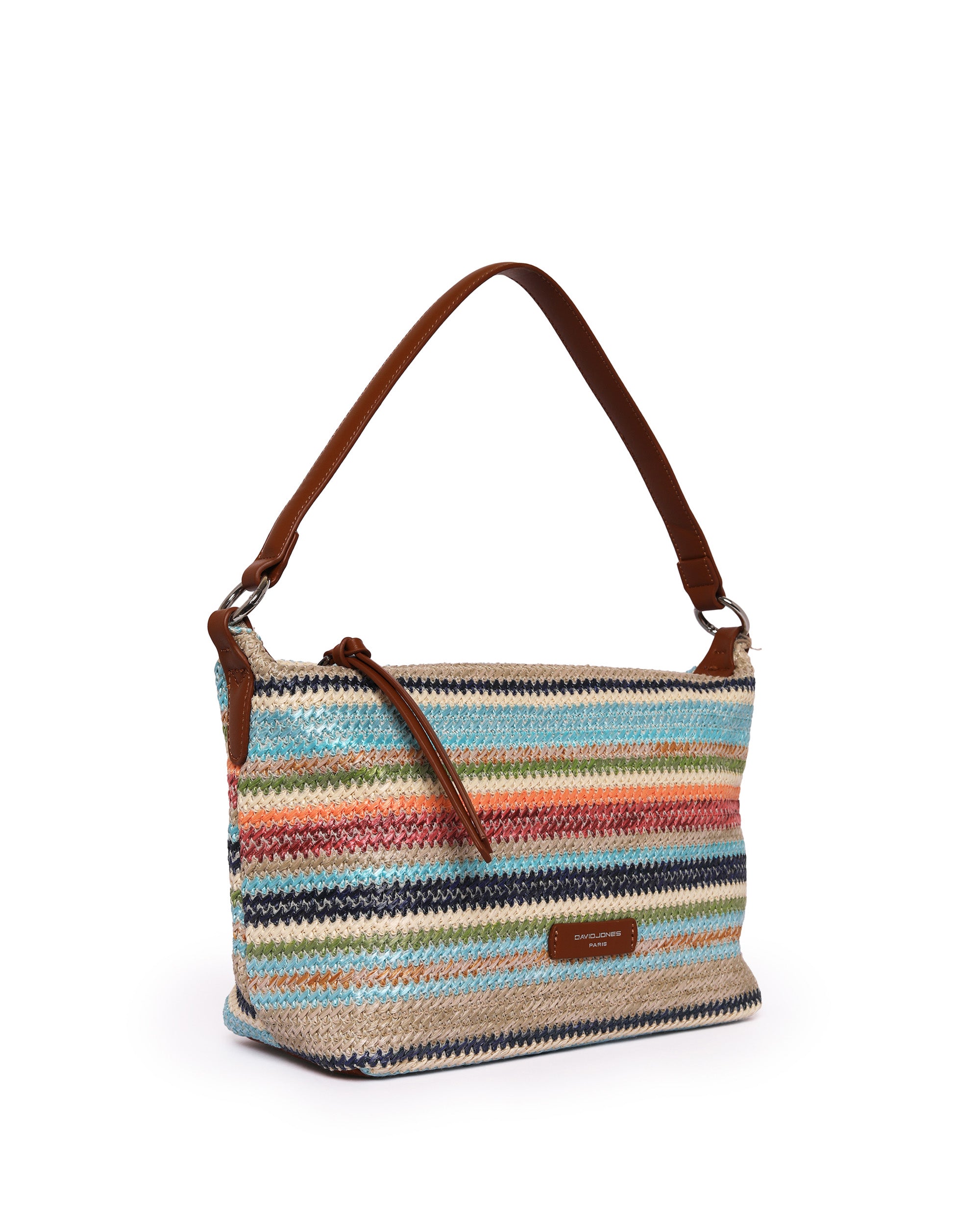 Natural Woven Harmony - Everyday Tote | Color-Pop Stripes