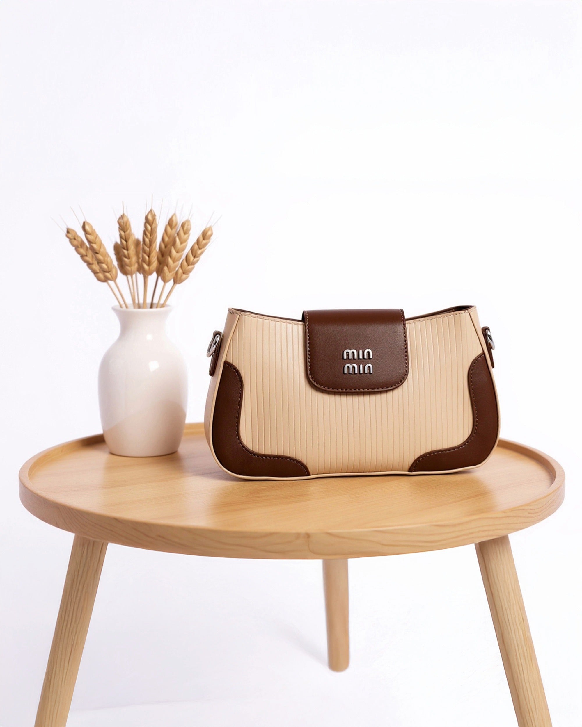 The Essential Crossbody Dual Tone - Faux Leather | Rich Mocha & Soft Cream