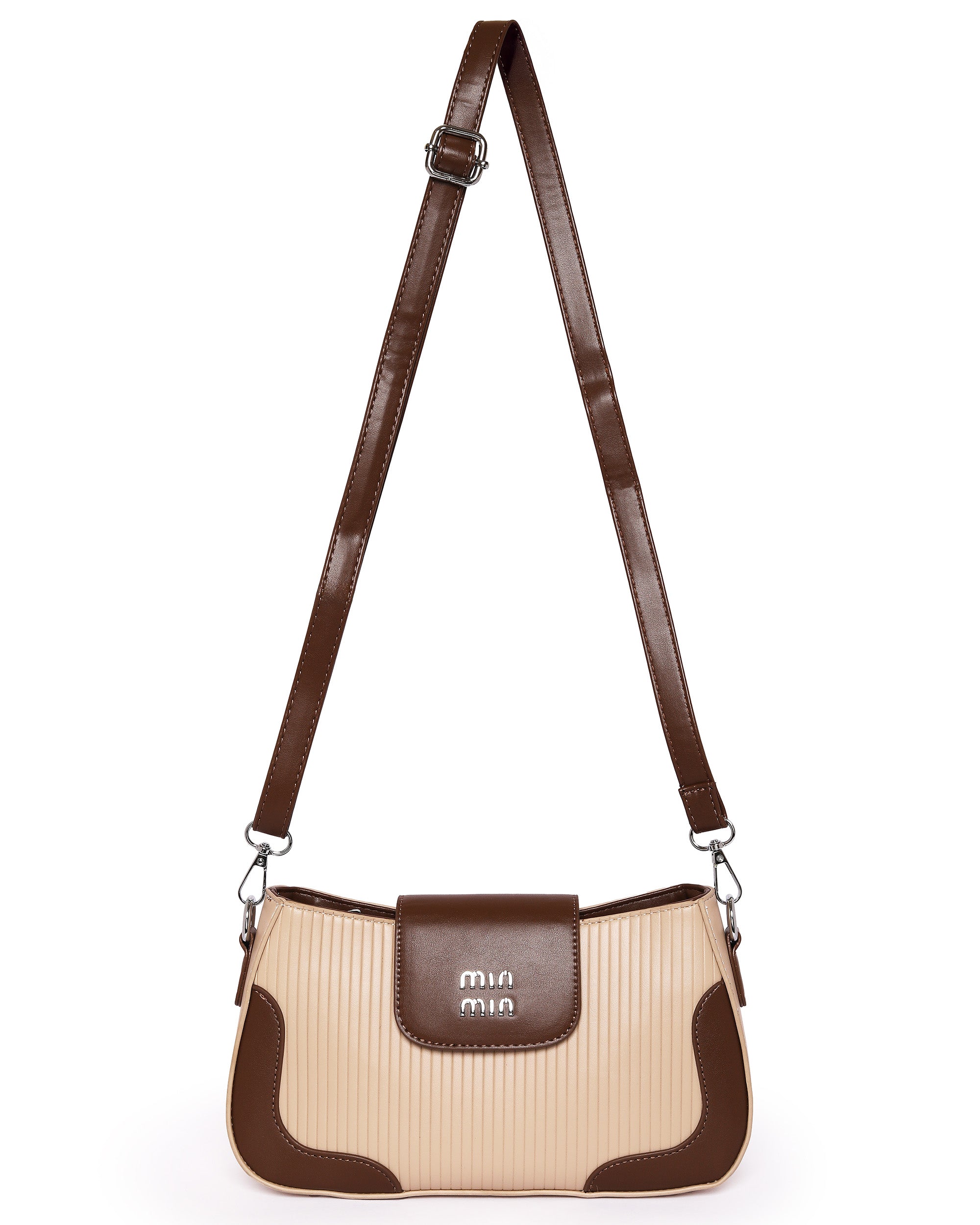 The Essential Crossbody Dual Tone - Faux Leather | Rich Mocha & Soft Cream