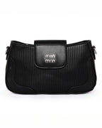 The Essential Crossbody Dual Tone - Faux Leather | Charcoal Black