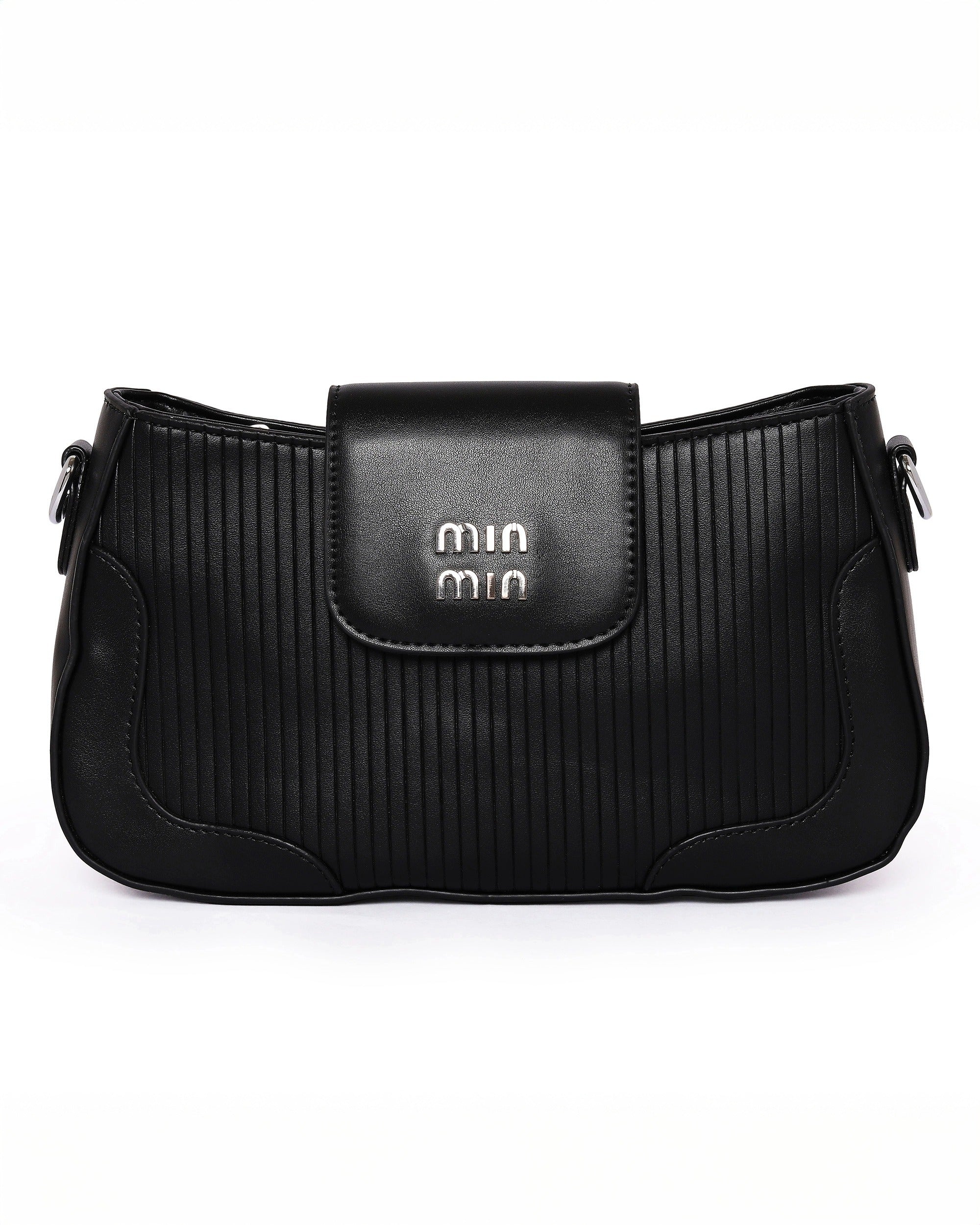 The Essential Crossbody Dual Tone - Faux Leather | Charcoal Black