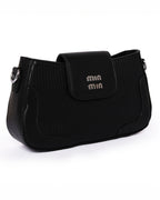 The Essential Crossbody Dual Tone - Faux Leather | Charcoal Black