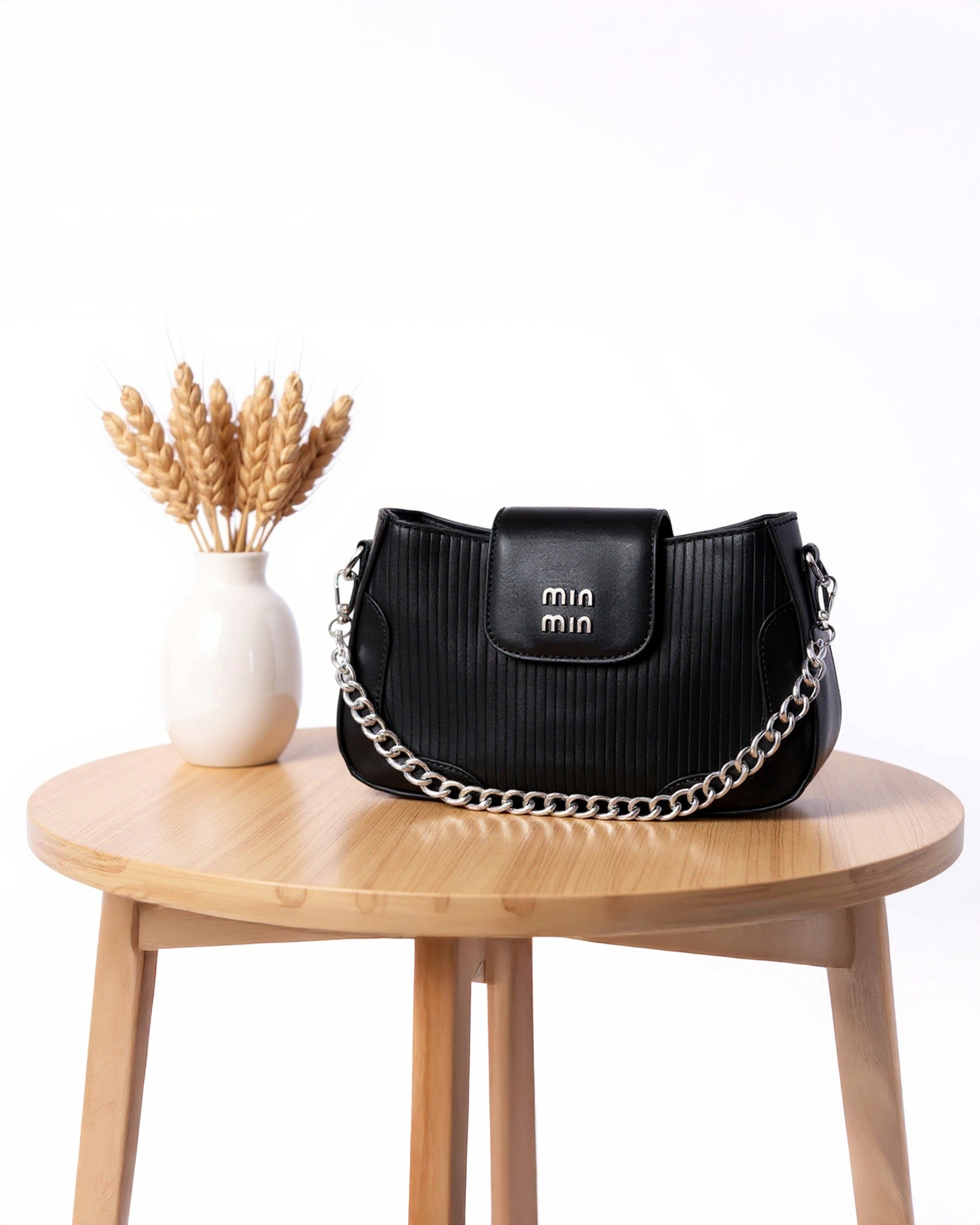 The Essential Crossbody Dual Tone - Faux Leather | Charcoal Black