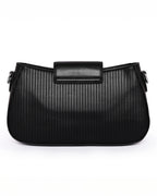 The Essential Crossbody Dual Tone - Faux Leather | Charcoal Black