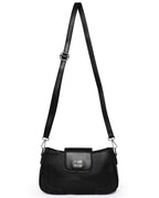 The Essential Crossbody Dual Tone - Faux Leather | Charcoal Black