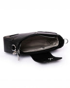 The Essential Crossbody Dual Tone - Faux Leather | Charcoal Black