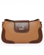 The Essential Crossbody Dual Tone - Faux Leather | Caramel Tan & Mocha Brown
