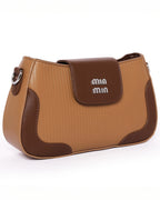 The Essential Crossbody Dual Tone - Faux Leather | Caramel Tan & Mocha Brown