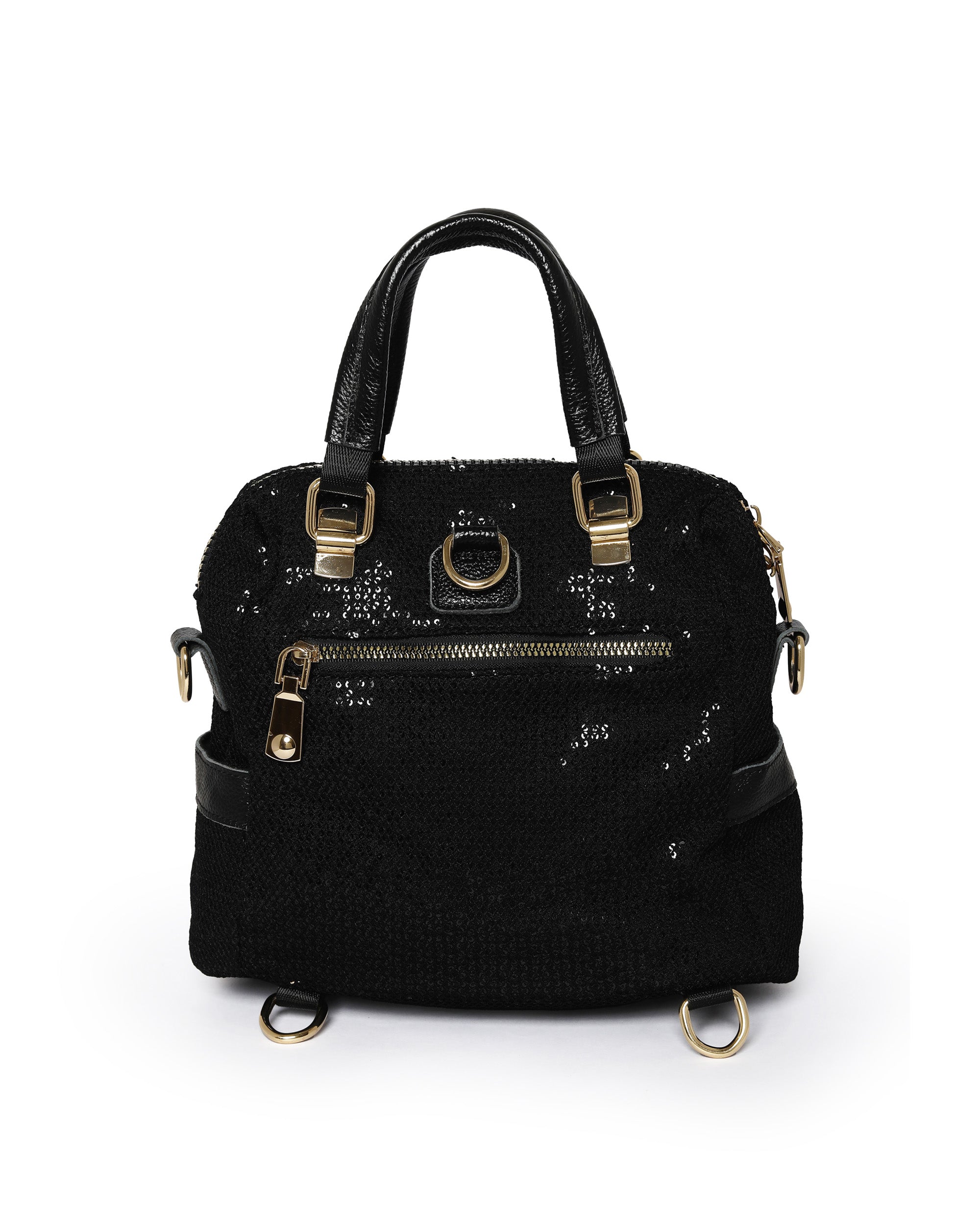 Glamorous Sequin & Rhinestone Convertible Backpack | Dazzling Midnight