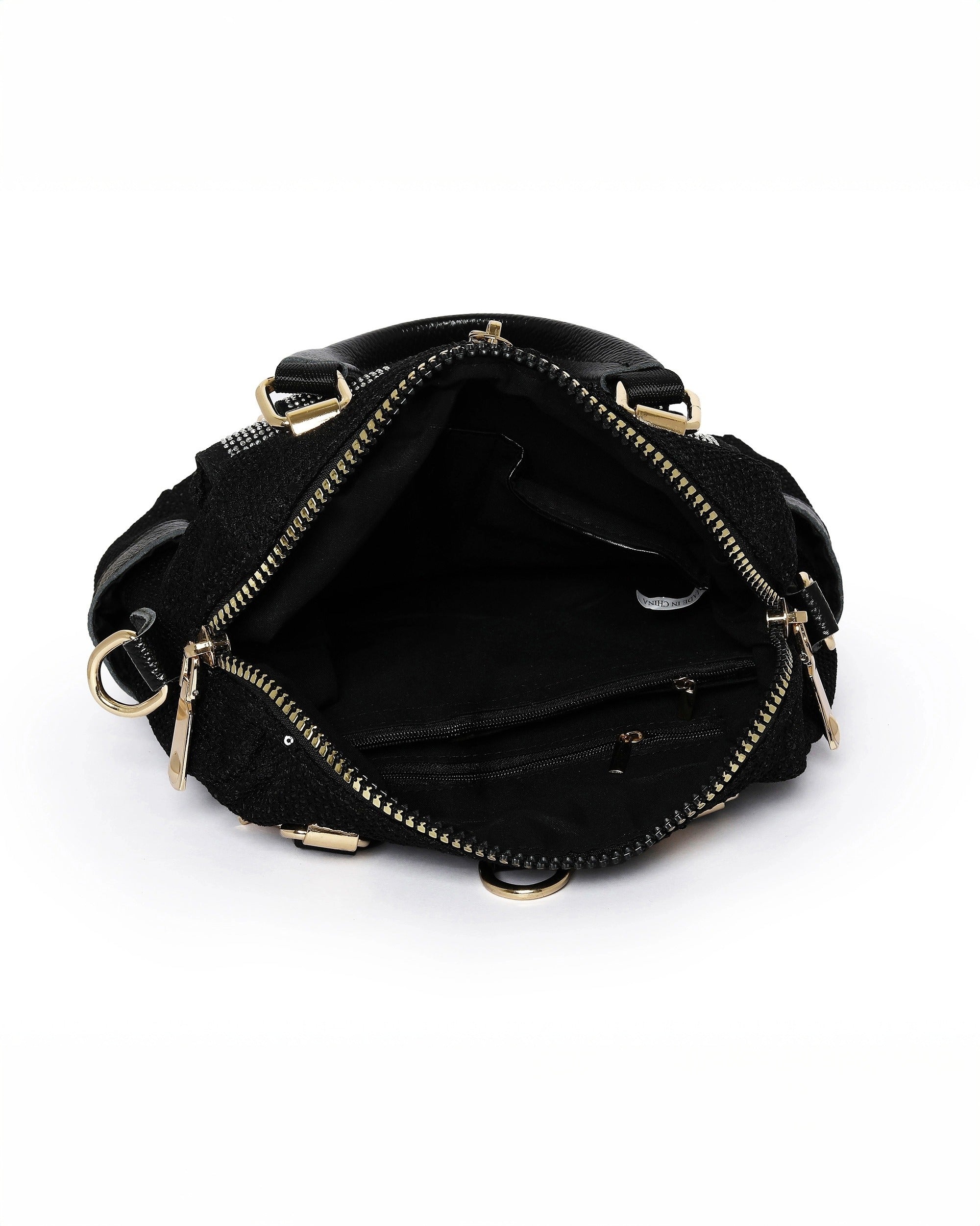 Glamorous Sequin & Rhinestone Convertible Backpack | Dazzling Midnight