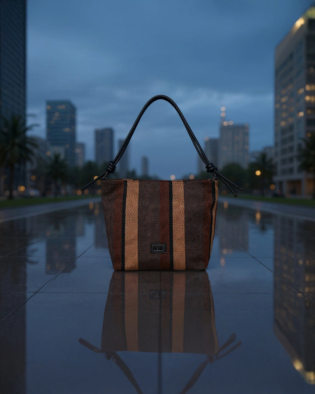 Urban Earthline - Sophisticated Tote | Earth-Inspired Stripes