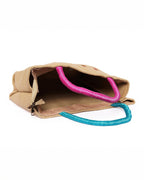 Fringe & Thread - Multicolor Embroidery Tote | Sun-Kissed Beige