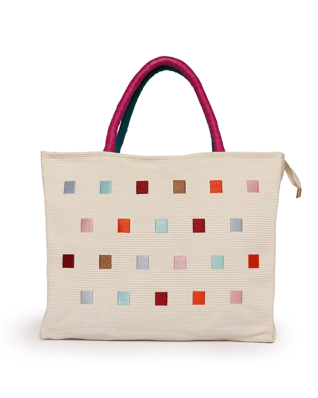 Fringe & Thread - Multicolor Embroidery Tote | Classic Ivory