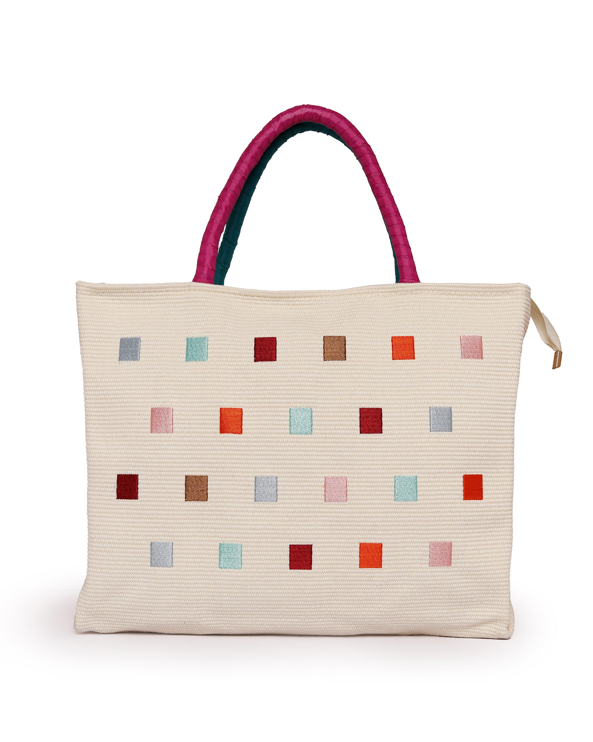 Fringe & Thread - Multicolor Embroidery Tote | Classic Ivory