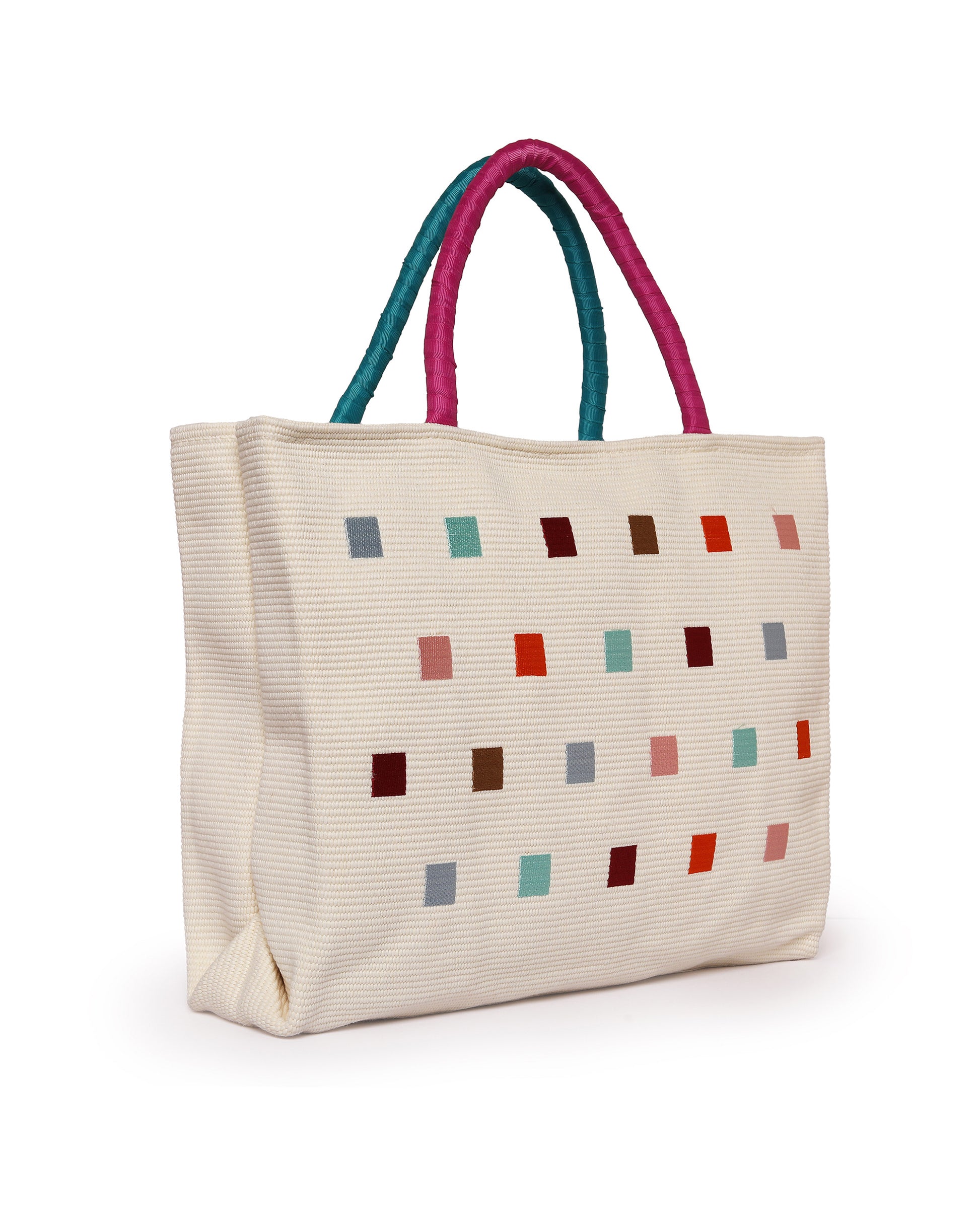 Fringe & Thread - Multicolor Embroidery Tote | Classic Ivory