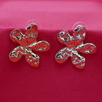 Anti Tarnish Abstract Floral Stud Earrings