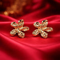 Anti Tarnish Abstract Floral Stud Earrings