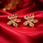 Anti Tarnish Abstract Floral Stud Earrings