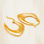 Anti Tarnish Crescent Hoop Earrings
