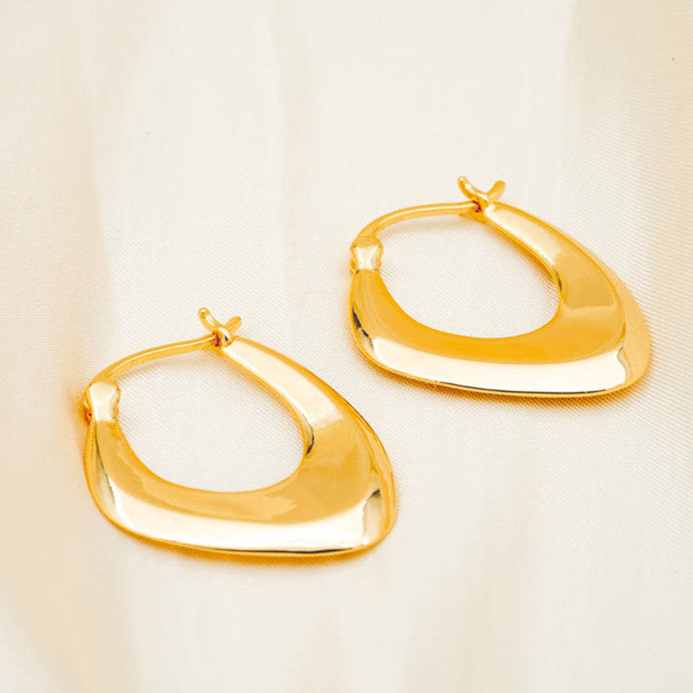 Anti Tarnish Crescent Hoop Earrings