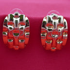 Anti Tarnish Textured Hoop Stud Earrings
