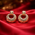 Anti Tarnish Twisted Hoop Drop Earrings