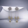 Antique Gold Mirror Pearl White Stud Chain Jhumka Earrings –  Mini Jhumkas with Pearl Drop