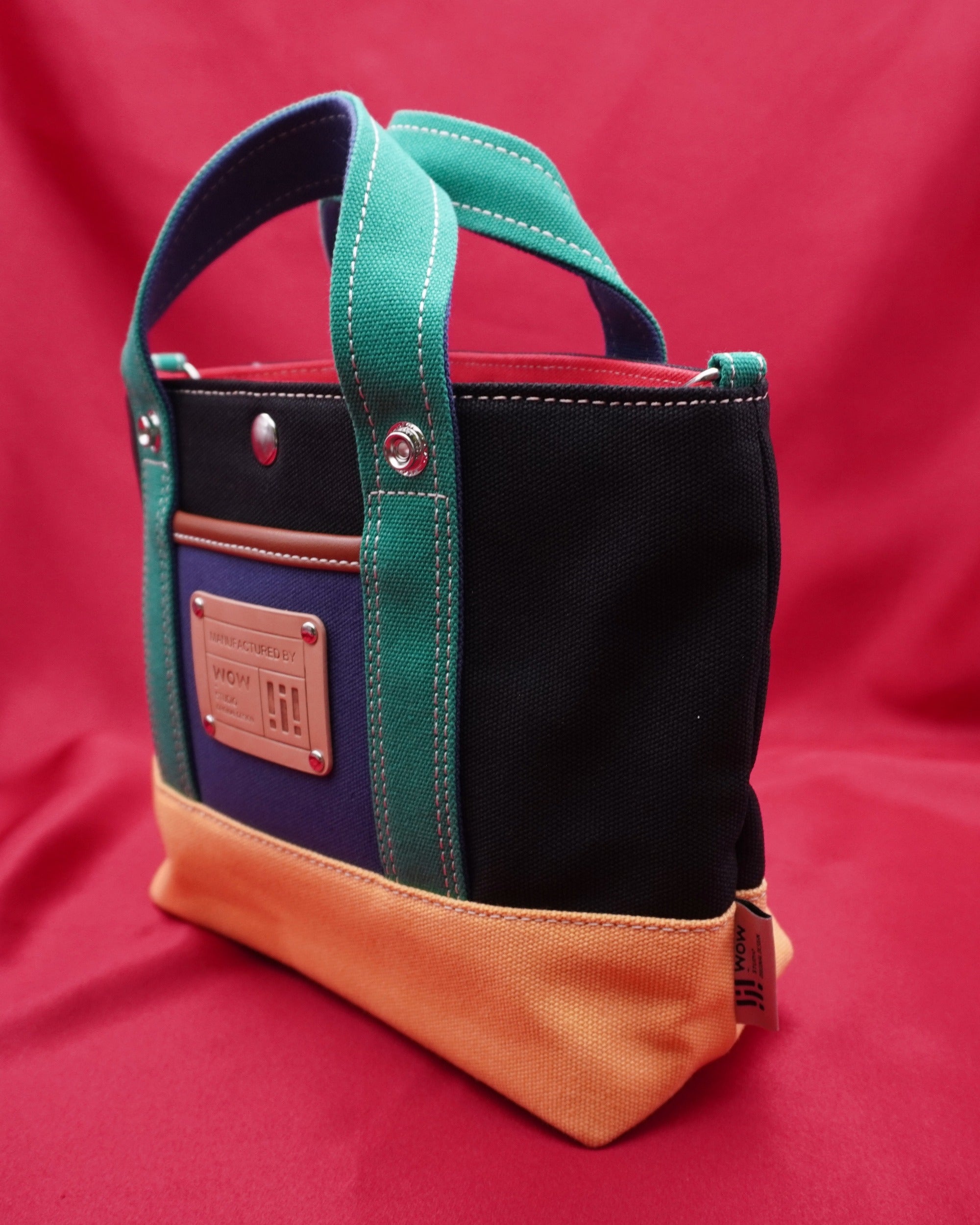 Black and Yellow Colorblock Canvas Tote Bag – Trendy Durable Shoulder Bag for Everyday Use