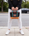 Black and Yellow Colorblock Canvas Tote Bag – Trendy Durable Shoulder Bag for Everyday Use