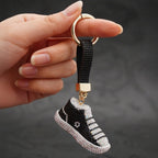 Rhinestone Studded Keychain Charm - Black Sneaker