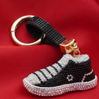 Rhinestone Studded Keychain Charm - Black Sneaker