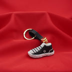 Rhinestone Studded Keychain Charm - Black Sneaker