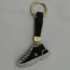 Rhinestone Studded Keychain Charm - Black Sneaker