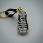 Rhinestone Studded Keychain Charm - Black Sneaker