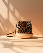 Floral Embroidered Sling – Midnight Blue Velvet