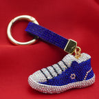 Rhinestone Studded Keychain Charm - Blue Sneaker