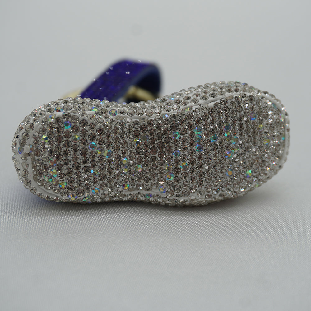 Rhinestone Studded Keychain Charm - Blue Sneaker