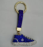 Rhinestone Studded Keychain Charm - Blue Sneaker