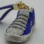 Rhinestone Studded Keychain Charm - Blue Sneaker