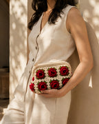 Handcrafted Floral Crochet Sling | Rose Granny Square