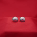Classic Silver Radiance Dome Stud Earrings