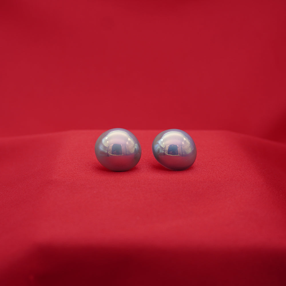 Classic Silver Radiance Dome Stud Earrings