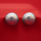 Classic Silver Radiance Dome Stud Earrings