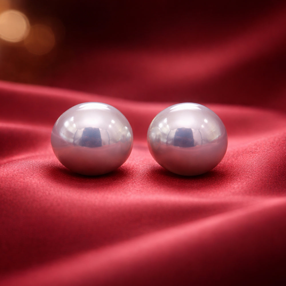 Classic Silver Radiance Dome Stud Earrings